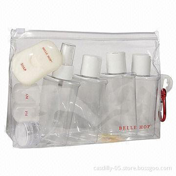 PVC cosmetic bag for shampoo and lotions